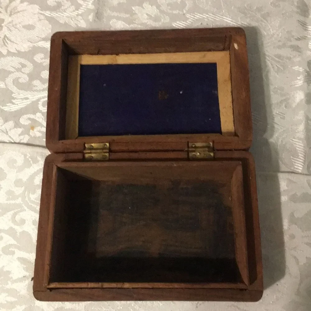 Vintage Hand Carved Wooden Trinket Box